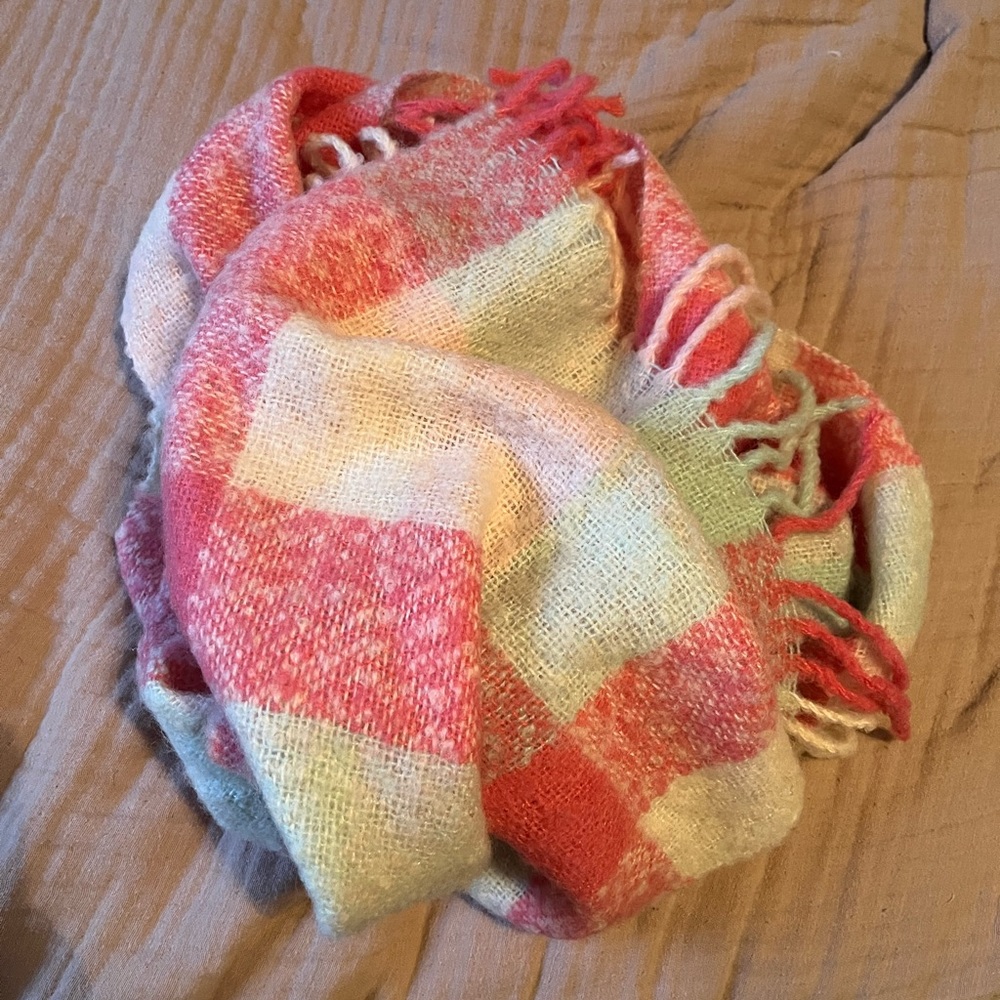 H&M Divided wool mohair blend plaid scarf